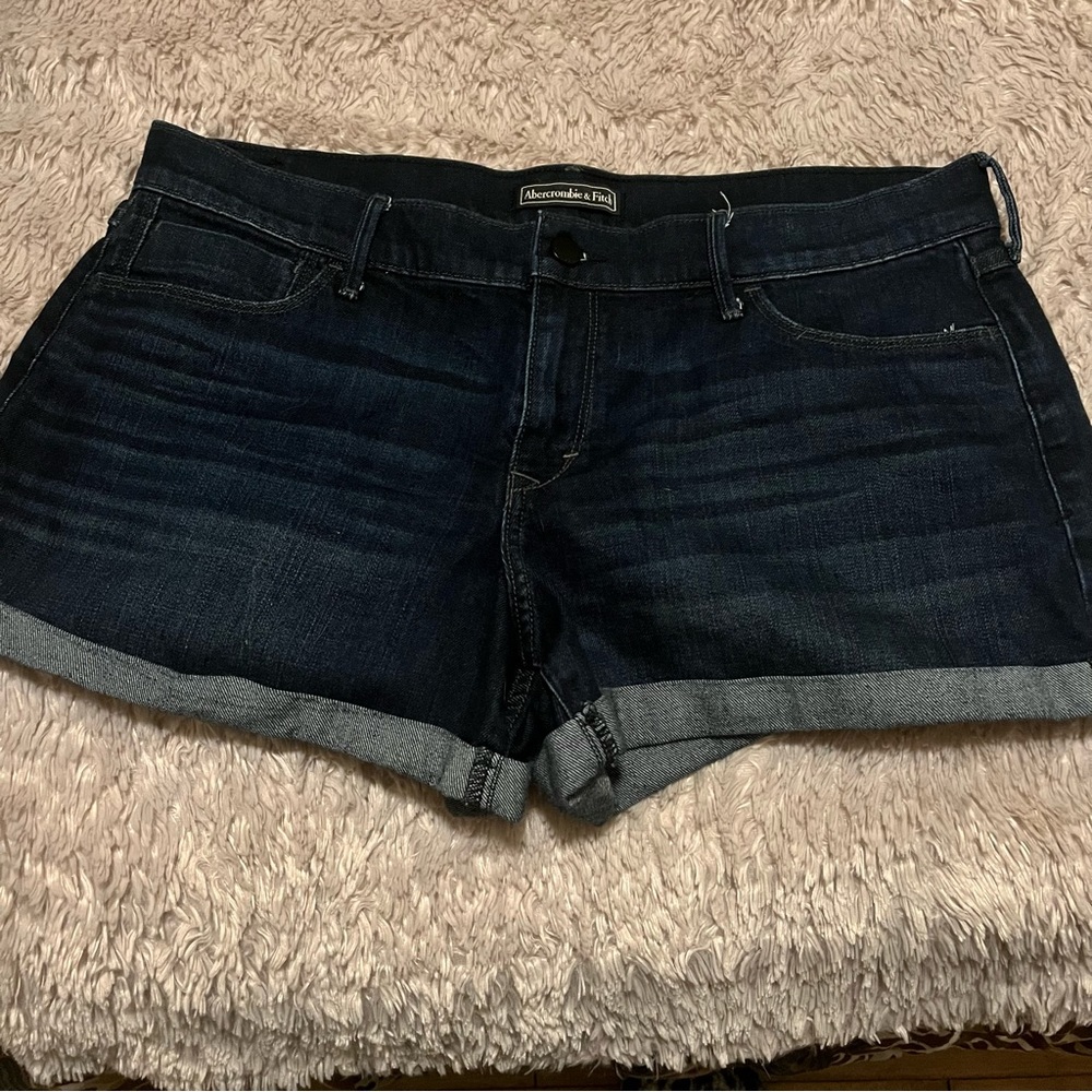 Abercrombie & Fitch dark blue denim shorts
